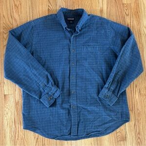 Lands' End Blue Plaid Shirt